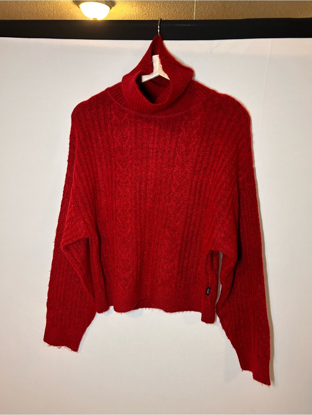 Buffalo David Bitton Red Cable Knit Turtleneck Sweater - Size S - Picture 2 of 7